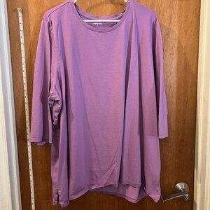 🐻Size 3X(24/26W) - Lands' End - Light Purple 3/4 Sleeve Knit Pullover